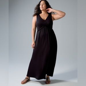 SOMA V-Neck Twist Maxi Bra Dress, Black, Size L